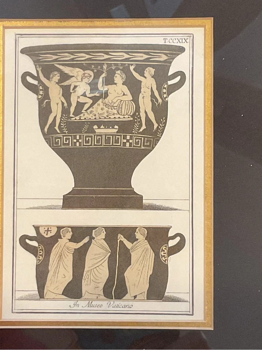 Pottery Barn 11.5” x 9.5” Wall Art Greek Vase Poster Framed